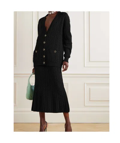 Alessandra Rich Elastic Waist Skirt In Black