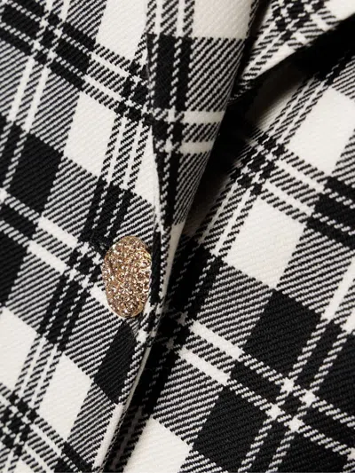 Alessandra Rich Checked Wool-twill Blazer In Black