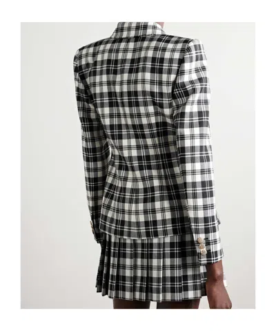 Alessandra Rich Checked Wool-twill Blazer In Black