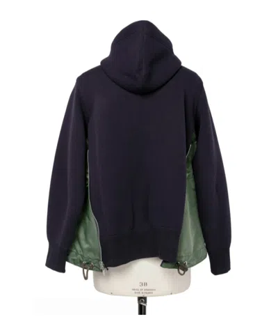 Sacai Sponge Sweat X Nylon Twill Hoodie In Multi