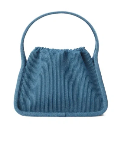 Alexander Wang Ryan Small Reflective Mesh Bag In Blue
