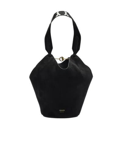 Khaite Mini Lotus Tote Bag In Black