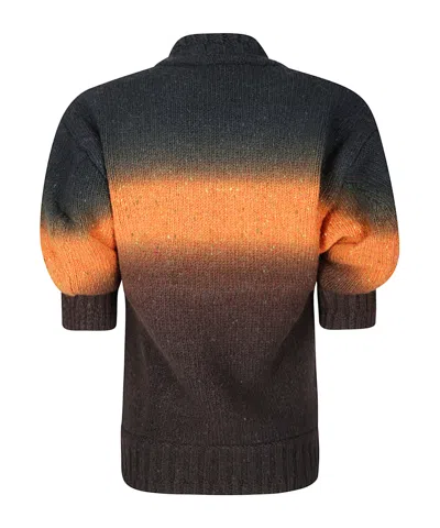 Sacai Garment Dye Short Sleeved Knitted Pullover In Multi