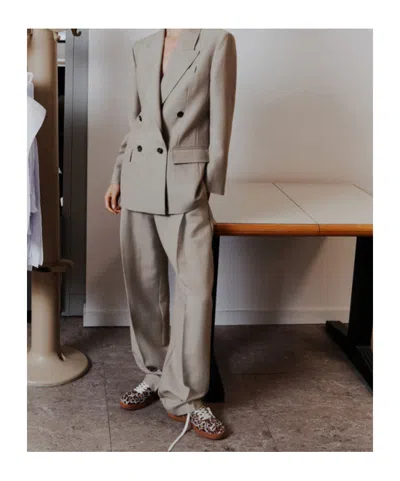 Marella Wide-leg Trousers In Gray