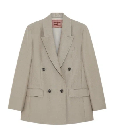 Marella Oversized Deconstructed Blazer In Gray