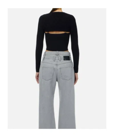 Elisabetta Franchi Knitted Cardigan With Jeweled Hooks In Black