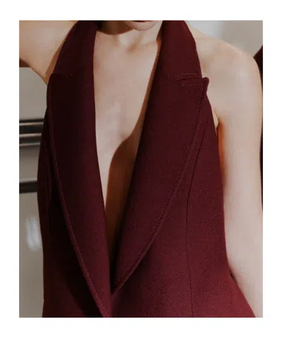 Marella Sleeveless Blazer Top In Burgundy