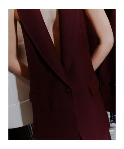 Marella Sleeveless Blazer Top In Burgundy