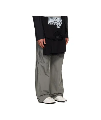 We11 Done Gray Layered Track Pants In Multi