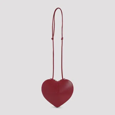 Alaïa Shoulder Bag Heart Shape Suede Leather In Red