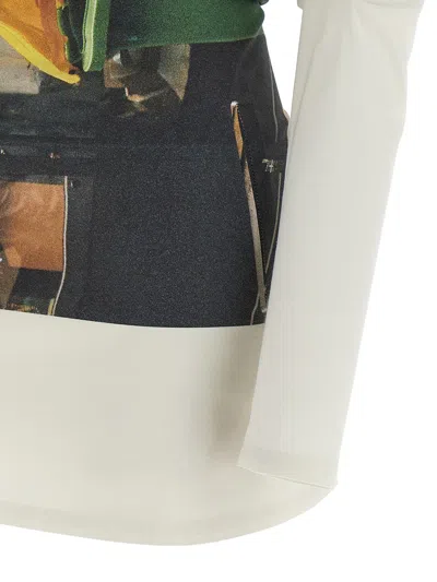 Issey Miyake Graphic-print Zip T-shirt In White