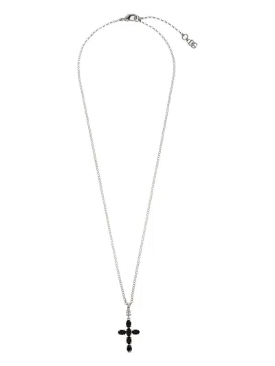 Dolce & Gabbana Cross Pendant Necklace In Brown