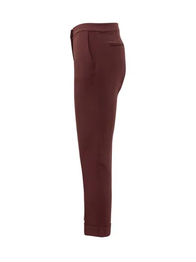 Etro Cuffed Trousers In Red