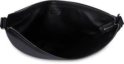 The Row Leather Shoulder Bag In Black