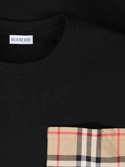 Burberry Carrick Check Pocket T-shirt In Black