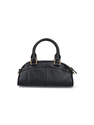 Chloé Chloe Small Charm-embellished Leather Top Handle Bag In Black