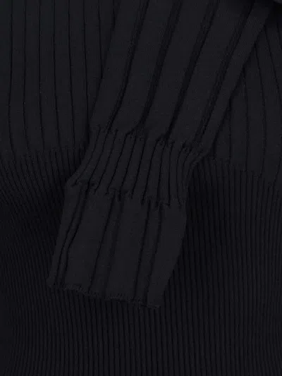 Balmain Sweater Three Buttons Crew Neck Ribbed In Black