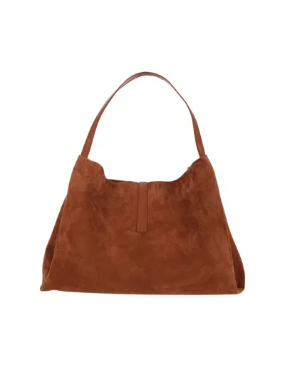 Ferragamo Suede Shoulder Bag In Brown
