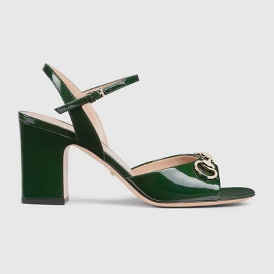 Gucci Damensandale Mit Horsebit In Green