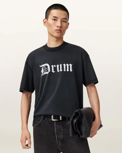 Allsaints Cotton Snare Cropped T-shirt In Black