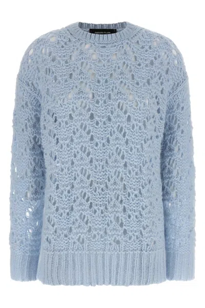 Fabiana Filippi Openwork Sweater Sweaters And Cardigans Light Blue