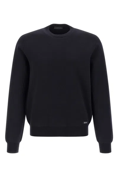 Prada Charcoal Cashmere Blend Sweater In Blue