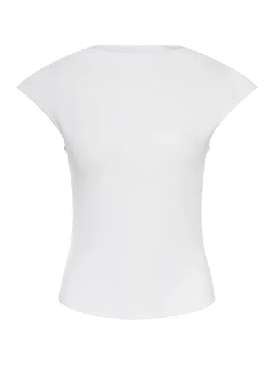 Alaïa Basic T-shirt With Curved Hem In White