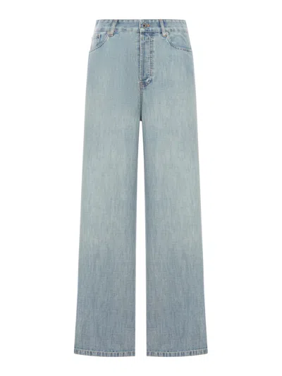 Miu Miu Chambray Denim Jeans In Blue