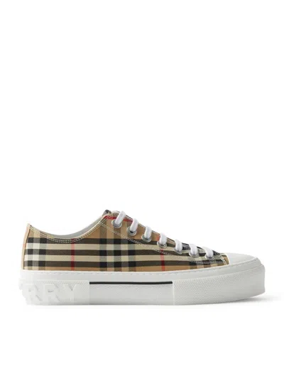 Burberry Cotton Sneaker With Vintage Check Pattern In Multi