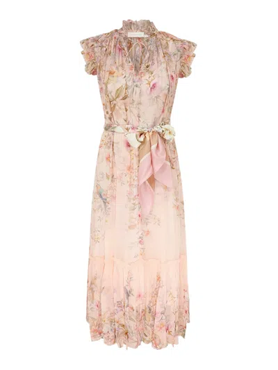 Zimmermann Fluid Rebellion Dress In Nude