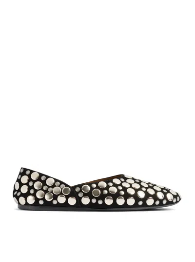 Khaite Jane Stud-embellished Leather Ballet Flats In Black