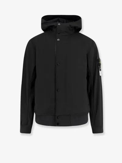 Stone Island Light Soft Shell-r Jacket In Black