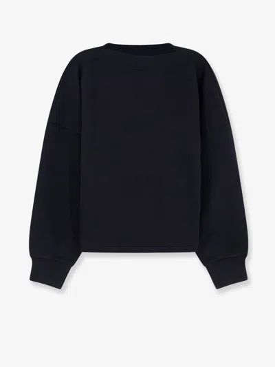 Alaïa Boatneck Cotton Sweatshirt In Black