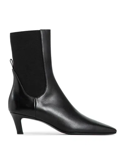 Totême Toteme Mid Heel Leather Boots In Black