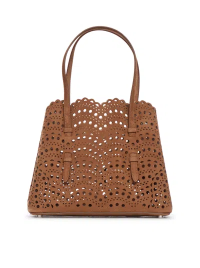 Alaïa Mina 25 Bag In Luxury Suede In Brown