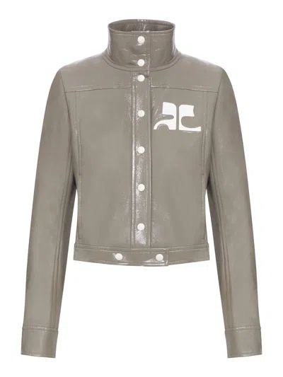Courrèges Long-sleeved Casual Jacket In Green