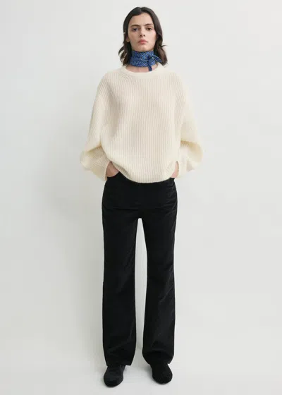 Totême Mohair Blend Rib Knit Ecru In Multi