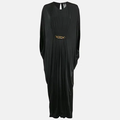 Pre-owned Tom Ford Black Jersey Belted Kaftan Maxi Dress S