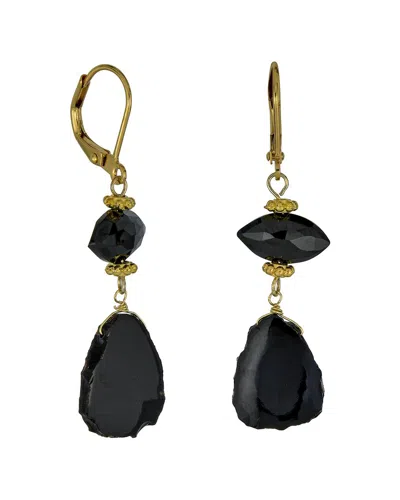 Rachel Reinhardt Gemstone Jet Dangle Earrings In Multi