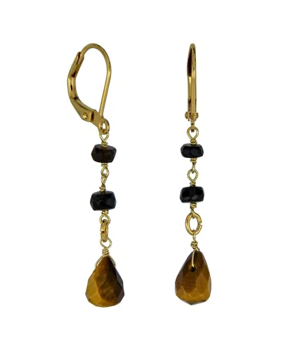 Rachel Reinhardt 14k Over Silver Gemstone Droplet Earrings In Multi