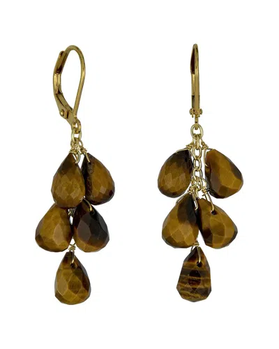 Rachel Reinhardt Tigers Eye Teardrop Cluster Earrings In Multi