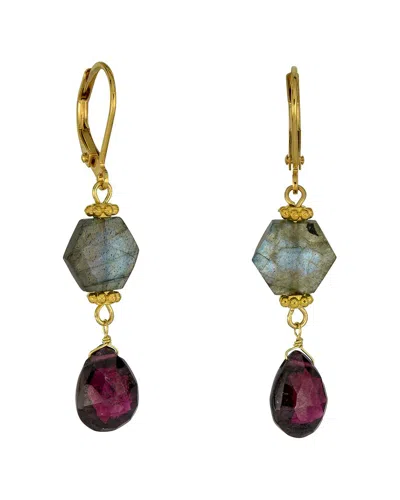 Rachel Reinhardt Gemstone Droplet Earrings In Multi