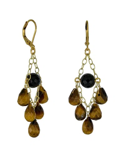 Rachel Reinhardt 14k Over Silver Gemstone Chandelier Earrings In Multi