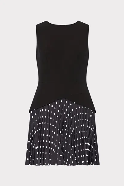 Milly Haddy Polka Dot Mini Dress In Black