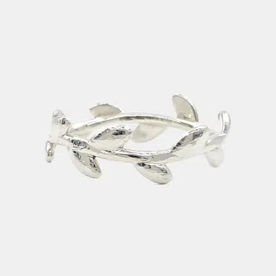 Pre-owned Tiffany & Co Silver Olive Leaf Ring Us 7.5