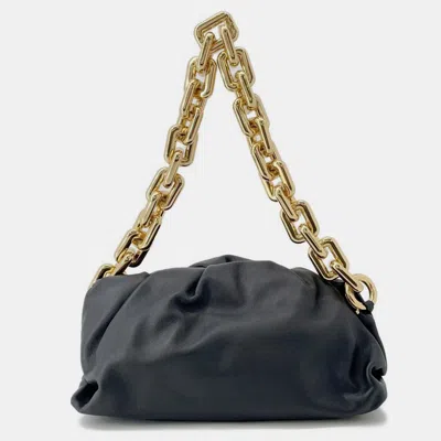Pre-owned Bottega Veneta The Chain Pouch Shoulder Bag Black Leather