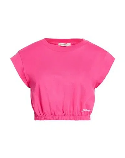 Hinnominate Woman T-shirt Fuchsia Size M Cotton In Pink