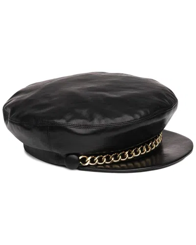 Eugenia Kim Marina Leather Hat In Black