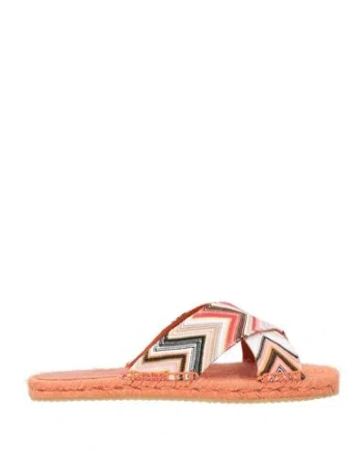 Missoni Woman Espadrilles Salmon Pink Size 6 Textile Fibers In Multi