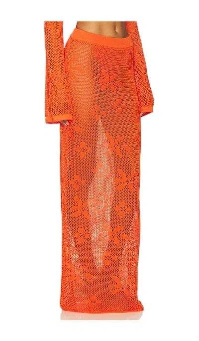 Sndys Terra Maxi Skirt In Orange
